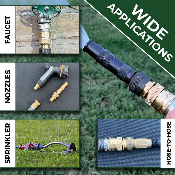 World's Best LeadFree Brass Garden Hose Quick Connect Set World's