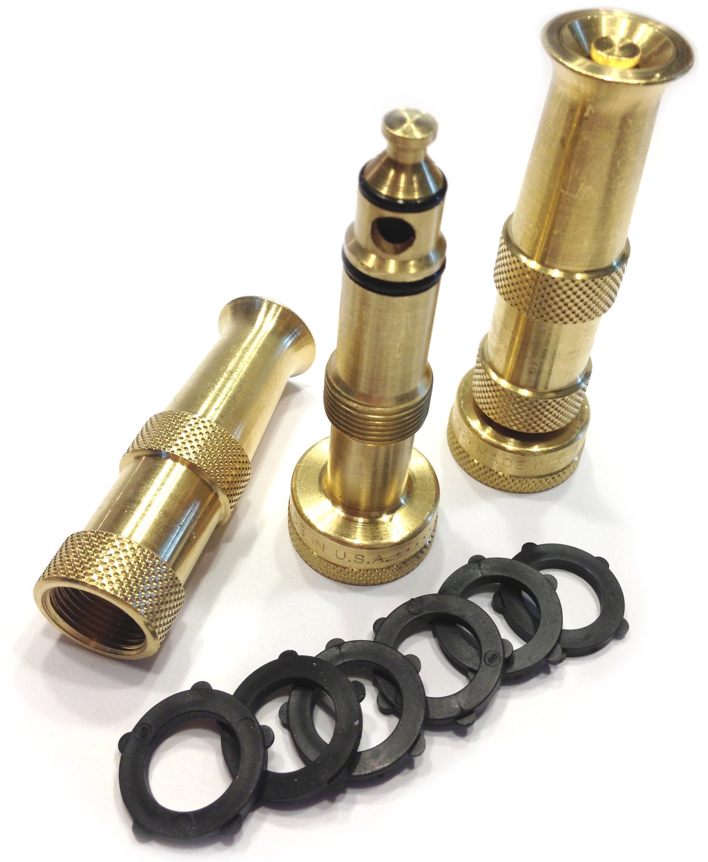 Hose Nozzle High Pressure for Car or Garden - Best Hose Nozzle Made in USA - Solid Brass Fittings - 2 Nozzle Set - Lifetime Guarantee - Adjustable Water Sprayer From Spray to Jet - Heavy Duty - Fits Standard Hoses - With Gardening Secret E-book