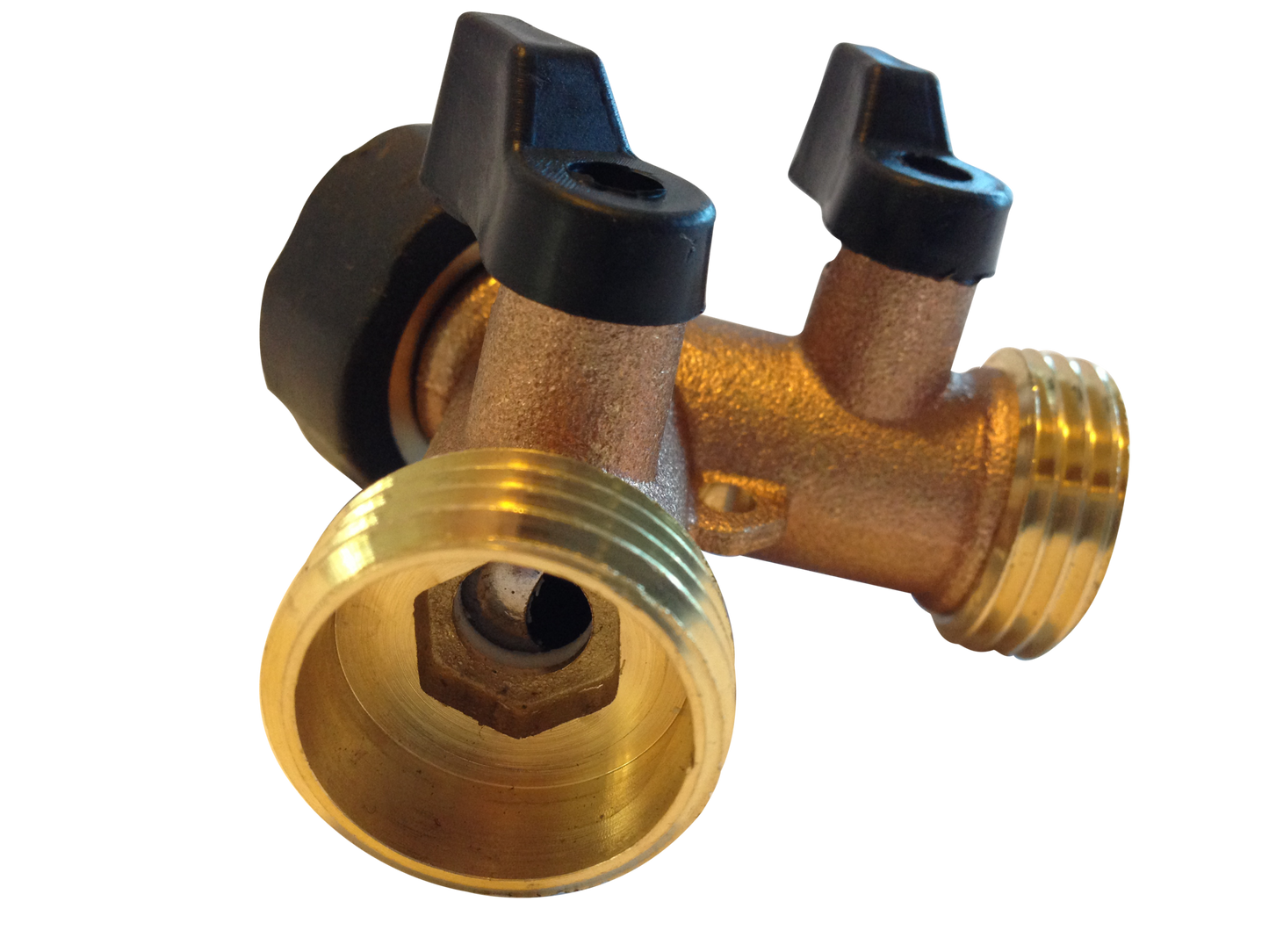 The World’s Best 2-Way Garden Hose Y Connector with Shut-Off Valves