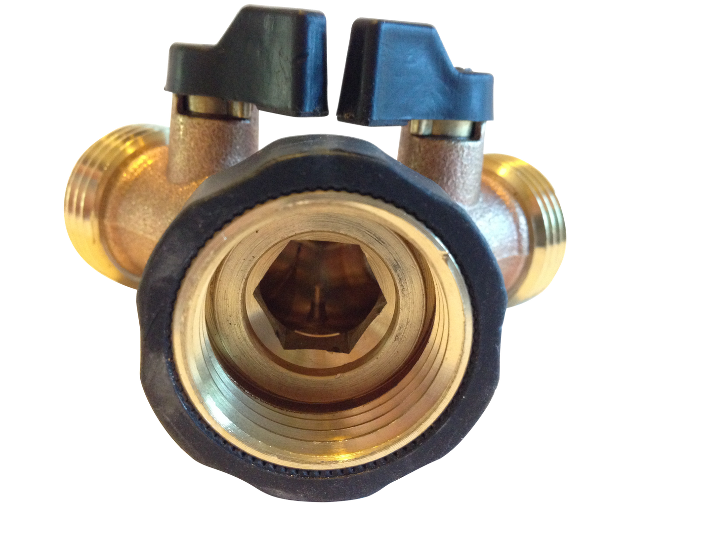 The World’s Best 2-Way Garden Hose Y Connector with Shut-Off Valves