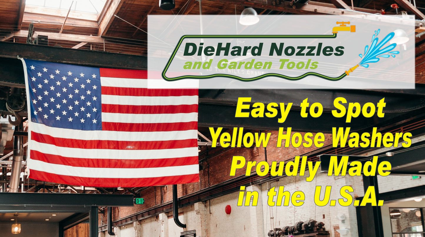 Easy To Spot Yellow Hose Washers by DieHard Nozzles and Garden Tools 12 Pack