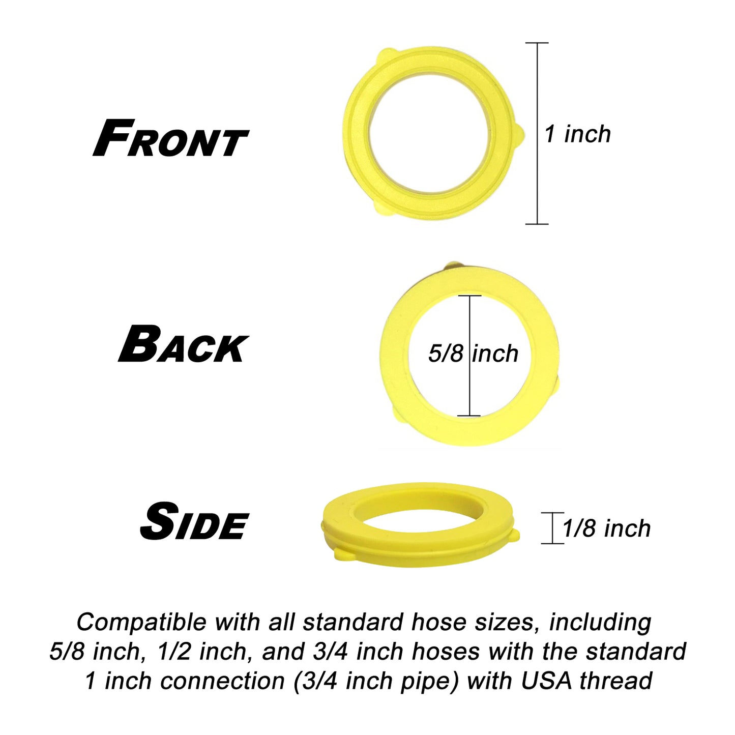 Easy To Spot Yellow Hose Washers by DieHard Nozzles and Garden Tools 12 Pack