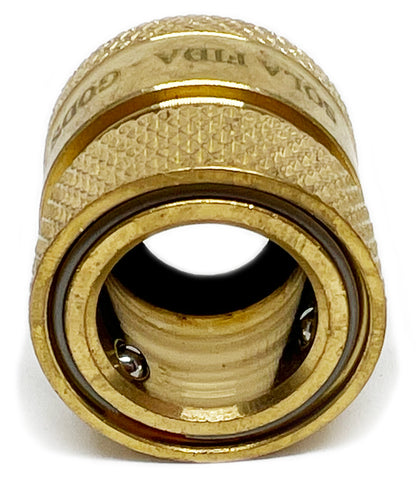 World's Best Lead-Free Brass Garden Hose Quick Connect Set - 1 Female and 2 Male Fittings for RV & Home Use