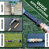 World's Best Lead-Free Brass Garden Hose Quick Connect Set - 1 Female and 2 Male Fittings for RV & Home Use