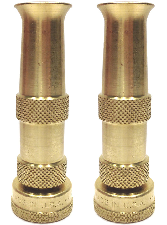 Hose Nozzle High Pressure for Car or Garden - Best Hose Nozzle Made in USA - Solid Brass Fittings - 2 Nozzle Set - Lifetime Guarantee - Adjustable Water Sprayer From Spray to Jet - Heavy Duty - Fits Standard Hoses - With Gardening Secret E-book