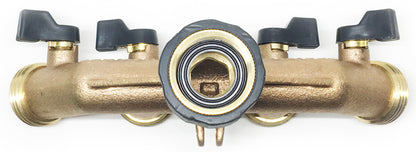 World's Best 4-Way Water Shut Off Valve by the World's Best Brass Hose Nozzles: Solid Brass Hose Splitter Rust and Corrosion Resistant, Connect Multiple Garden Hoses and Sprinklers To Faucet, Outdoor Tap Adapter